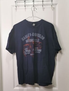 Harley-Davidson Navy‎ Short Sleeve Tee with Orange Graphic